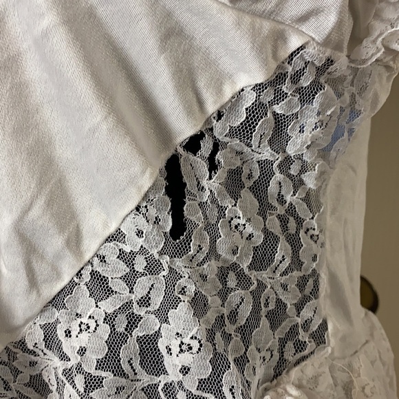 80s VINTAGE HIGH LOW LINGERIE SLIP DRESS CAMI - Picture 4 of 5